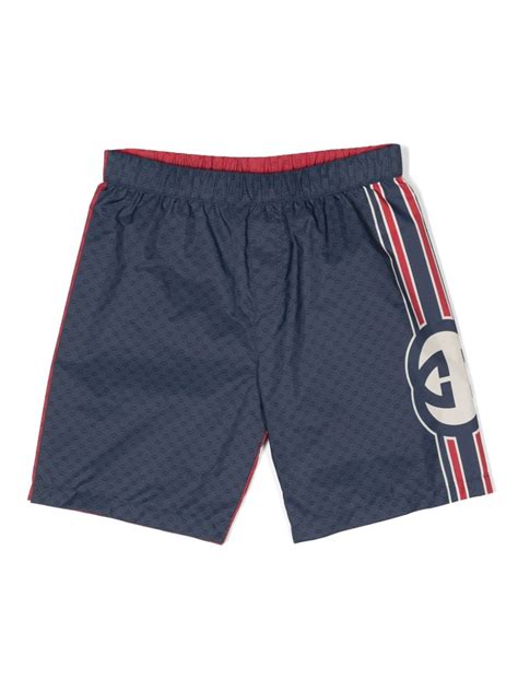 Children's Interlocking G swim shorts in blue 